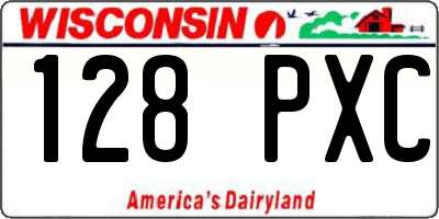 WI license plate 128PXC