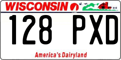 WI license plate 128PXD