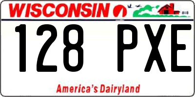 WI license plate 128PXE