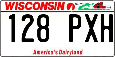 WI license plate 128PXH