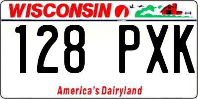 WI license plate 128PXK