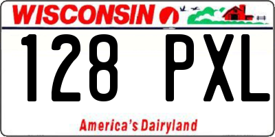WI license plate 128PXL
