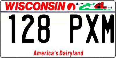 WI license plate 128PXM