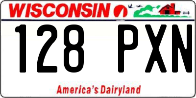 WI license plate 128PXN