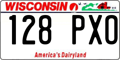 WI license plate 128PXO