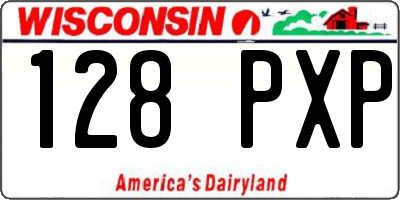 WI license plate 128PXP
