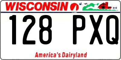 WI license plate 128PXQ