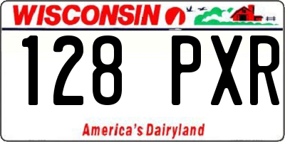 WI license plate 128PXR