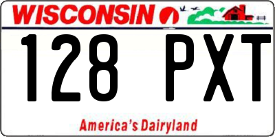 WI license plate 128PXT