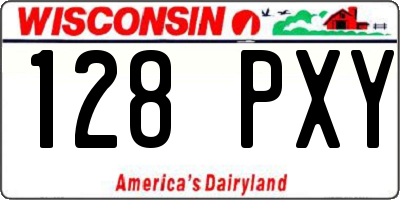 WI license plate 128PXY