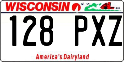 WI license plate 128PXZ
