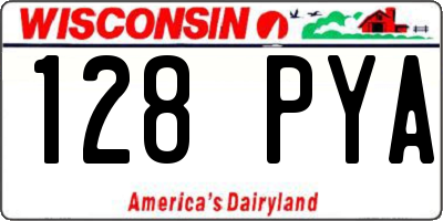 WI license plate 128PYA