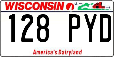 WI license plate 128PYD