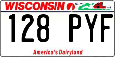 WI license plate 128PYF