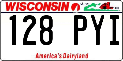 WI license plate 128PYI