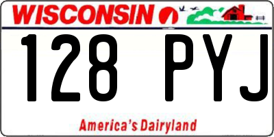 WI license plate 128PYJ