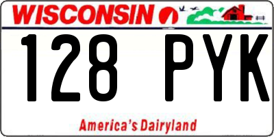 WI license plate 128PYK