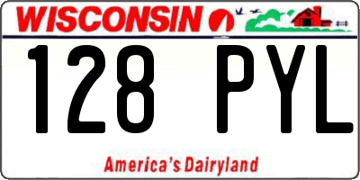 WI license plate 128PYL