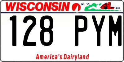 WI license plate 128PYM