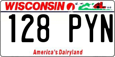 WI license plate 128PYN