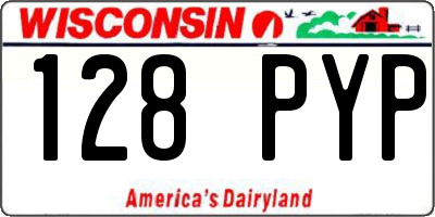 WI license plate 128PYP