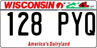 WI license plate 128PYQ