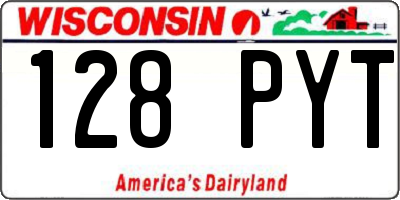WI license plate 128PYT