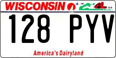 WI license plate 128PYV