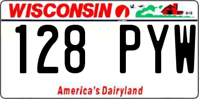 WI license plate 128PYW
