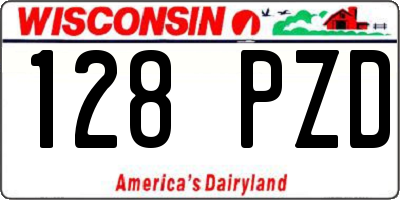 WI license plate 128PZD