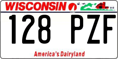 WI license plate 128PZF