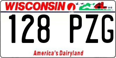 WI license plate 128PZG