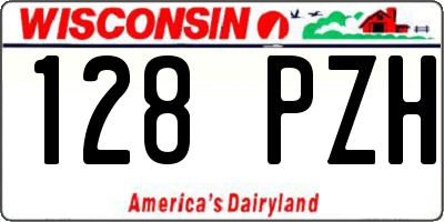 WI license plate 128PZH