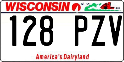 WI license plate 128PZV