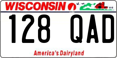 WI license plate 128QAD