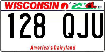 WI license plate 128QJU