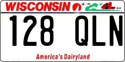 WI license plate 128QLN