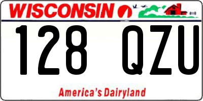 WI license plate 128QZU