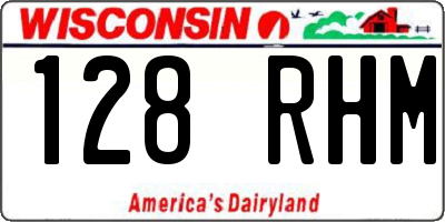 WI license plate 128RHM