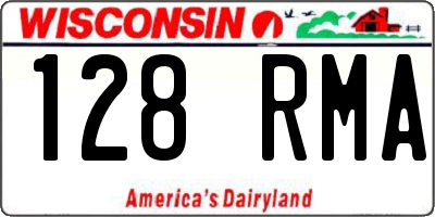 WI license plate 128RMA
