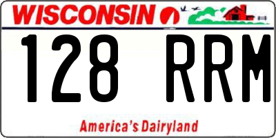 WI license plate 128RRM
