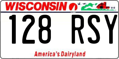 WI license plate 128RSY