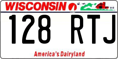 WI license plate 128RTJ
