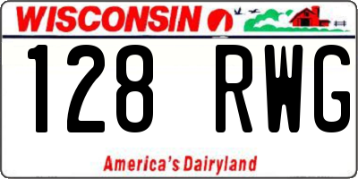 WI license plate 128RWG