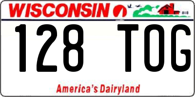 WI license plate 128TOG