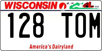 WI license plate 128TOM