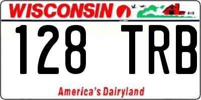 WI license plate 128TRB