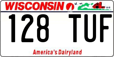 WI license plate 128TUF