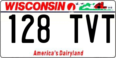 WI license plate 128TVT