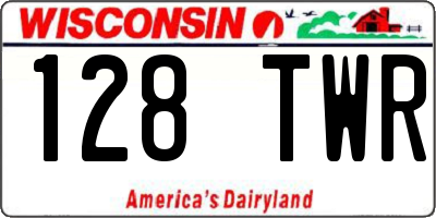 WI license plate 128TWR
